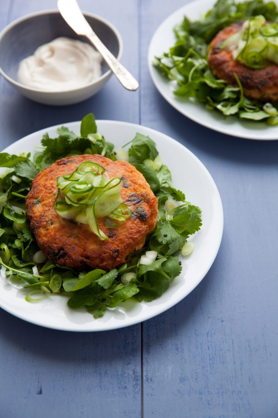 Salmon Burgers with Fresh Herbs and Pickled Cucumbers Everyday Annie